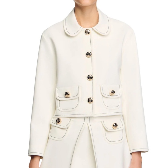 Elodie Peter Pan Collar Cropped Jacket - Picture 1 of 8